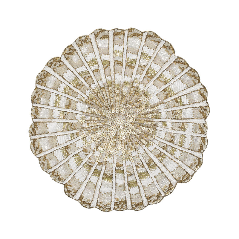Nautilus Placemat in Champagne/Gold/White