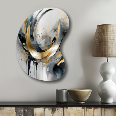 Hartz - Asymmetrical Abstract Marble Metal Wall Art, Unique Shape Metal Wall Sculpture Print