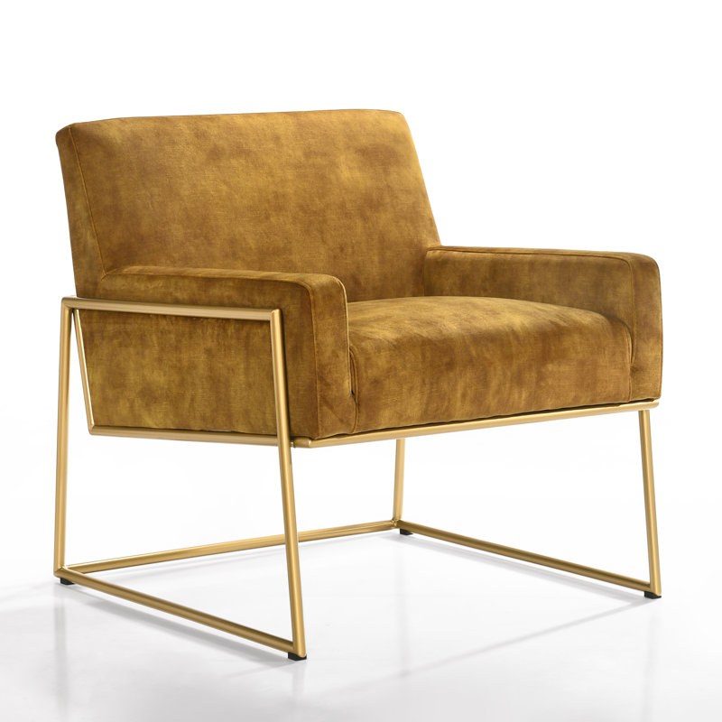 Fauteuil en polyester de 29,5 po Milano, Polyester 100 % doré