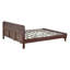 LIT EN GRAND BOIS PINE, TAILLE GRANDE ET STABLE, PAS DE BOÎTE À RESSORTS NÉCESSAIRE, COULEUR NOYER FONCÉ
