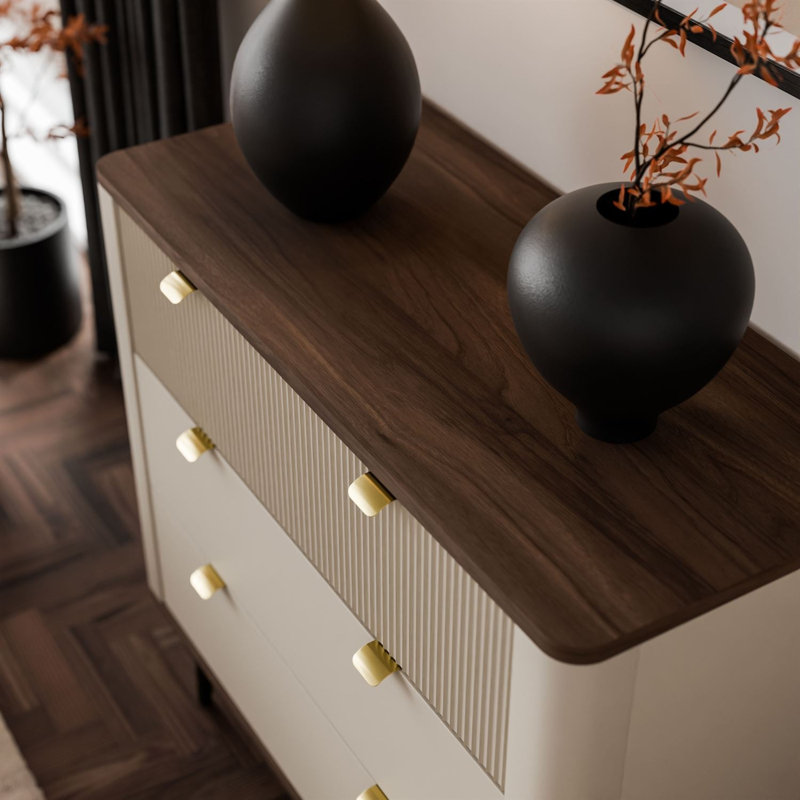90cm Sideboard, cashmere / walnut