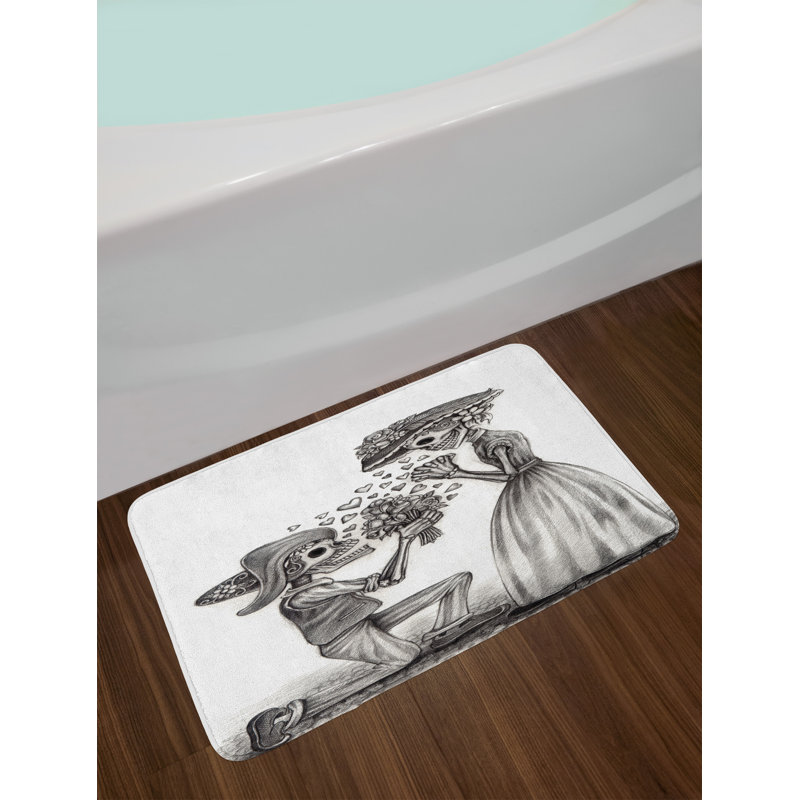 Mariage dimgrey et blanc tapis de bain du jour des morts