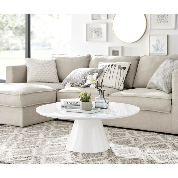East Urban Home Palm Luxury Pedestal Round Coffee Table & Reviews | Wayfair