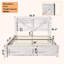  Cadre de lit double avec tête de grange 49,2 po Tryston Farmhouse, blanc-1340099102-1340099091