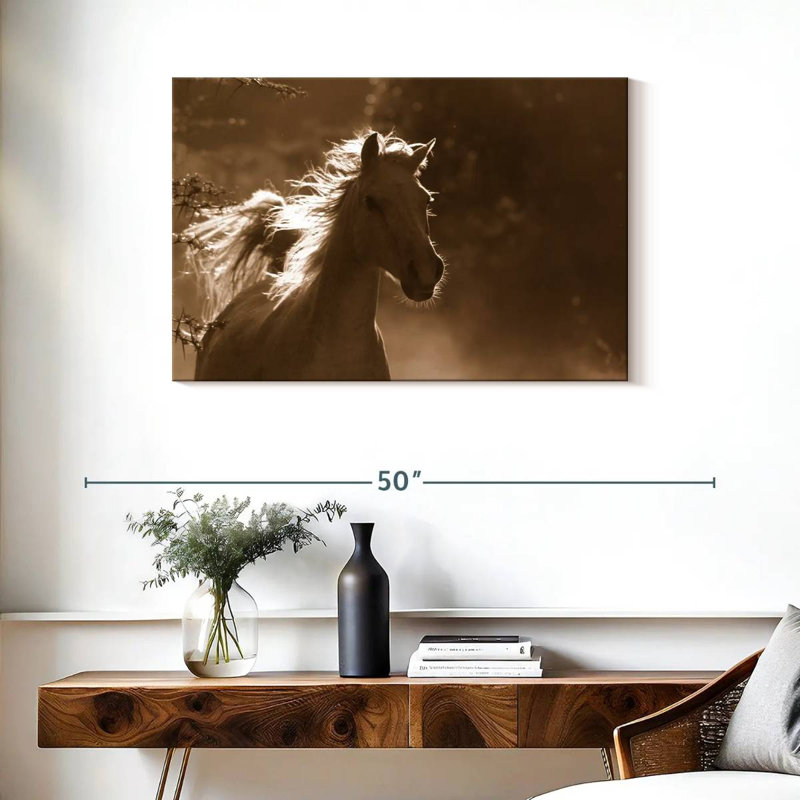 Cheval arabe sauvage Brampt, H 24 po x l 36 po