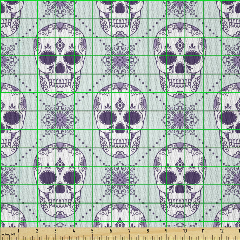 Dadabo Flower with Skulls Fabric