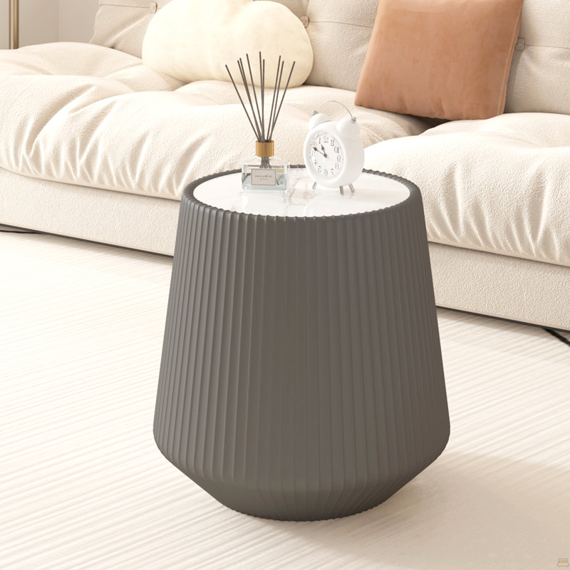 Table basse moderne en cuir fritté, Gris