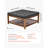 Large Square Ottoman Coffee Table 400 LBS Upholstered Tufted Linen Ottoman