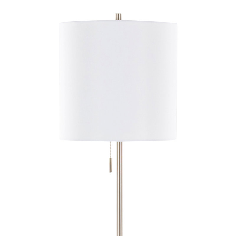 Cone 64" Contemporary Metal Floor Lamp In Metal With Linen Shade From Grandview Gallery, Silver
