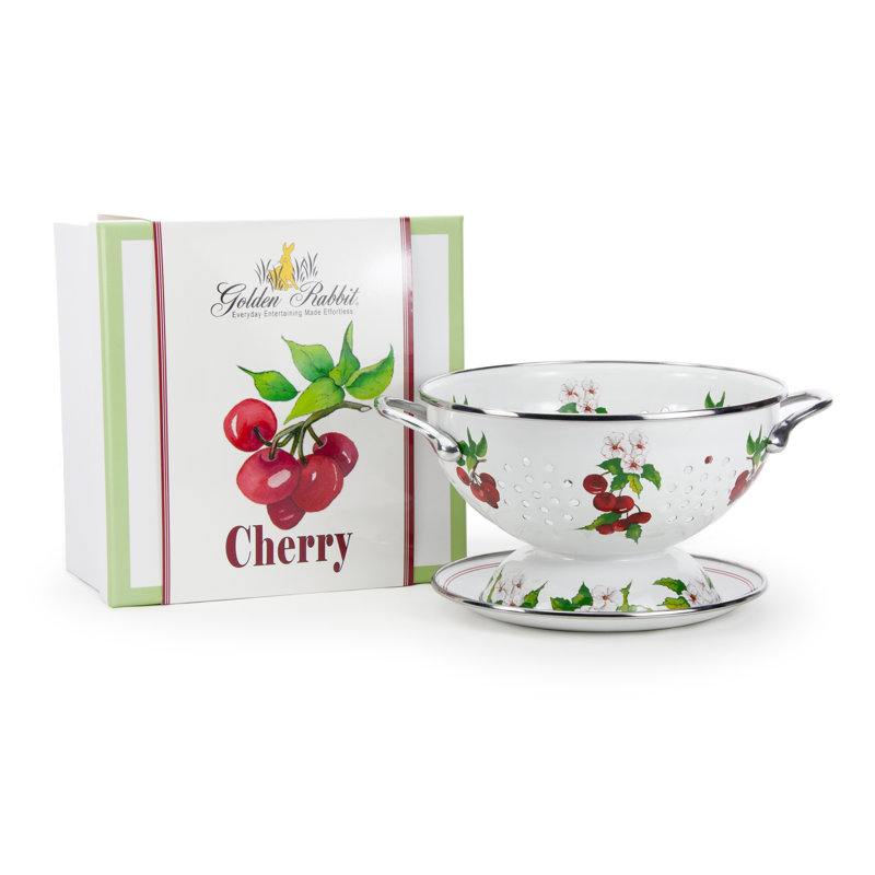 Golden Rabbit Enamelware Cherry Colander Set
