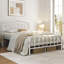 Metal Bed with Arched Headboard and Footboard-366383306-366297936