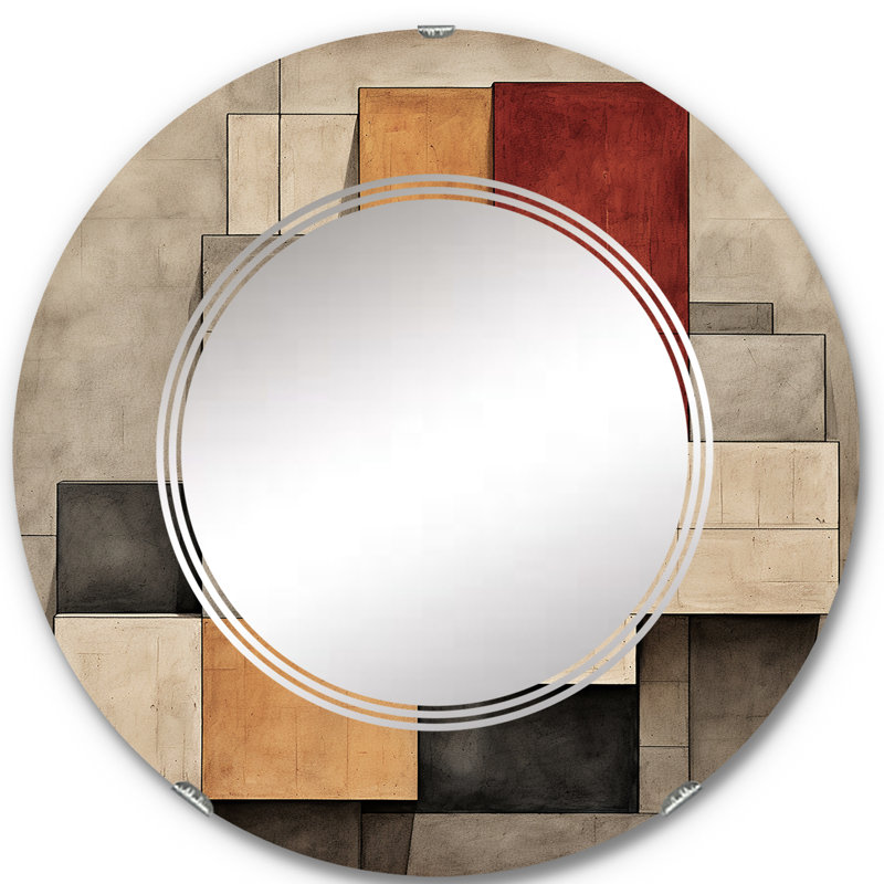 Apsford - Miroir mural moderne rond, 24 po x 24 po