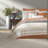 Elegant Coral Bedding Sets, Cotton Comforter, Farmhouse Bedroom Décor
