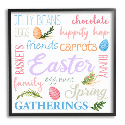 " Festive Easter Activity Sign Patterned Eggs Motif " Graphic Art Print
