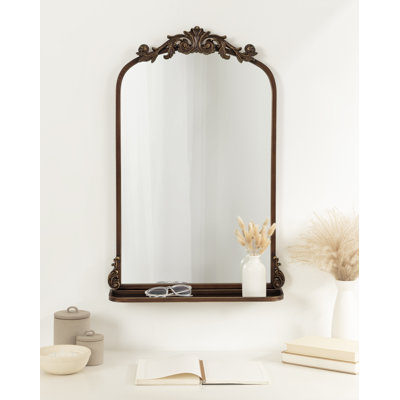 Stride Metal Arch Mirror with Shelves