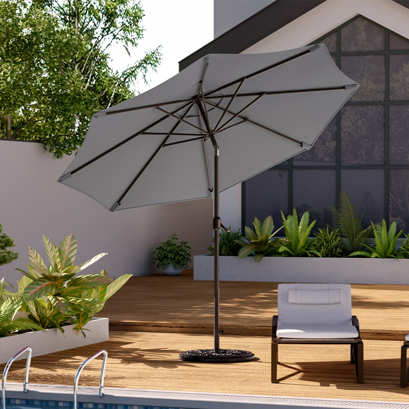 Aaroon 300cm Tilt Market Parasol, Light Grey