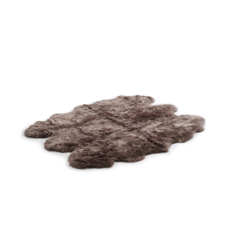 Solid Colour Sheepskin Shag 162cm X 180cm Area Rug