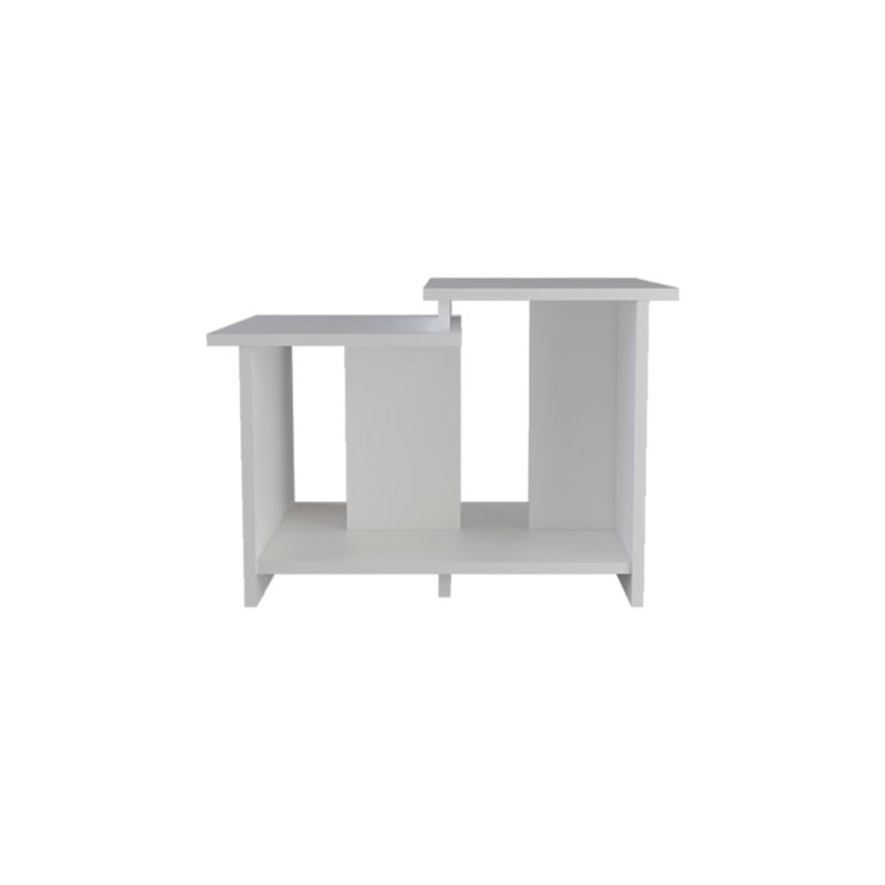 Table basse avec rangement ouvert, Blanc