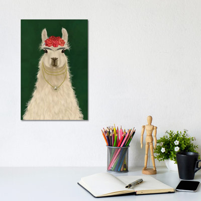 Llama F by Fab Funky - Wrapped Canvas Print