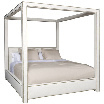 Eastwood California King Upholstered Low Profile Four Poster Bed