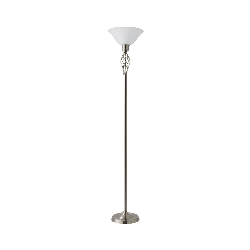 Axelrod 176cm Torchiere Floor Lamp, Brushed Chrome