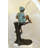 Boy Sitting on a Tree and Fishing Bronze Statue -  Size: 34"L x 28"W x 64"H. 