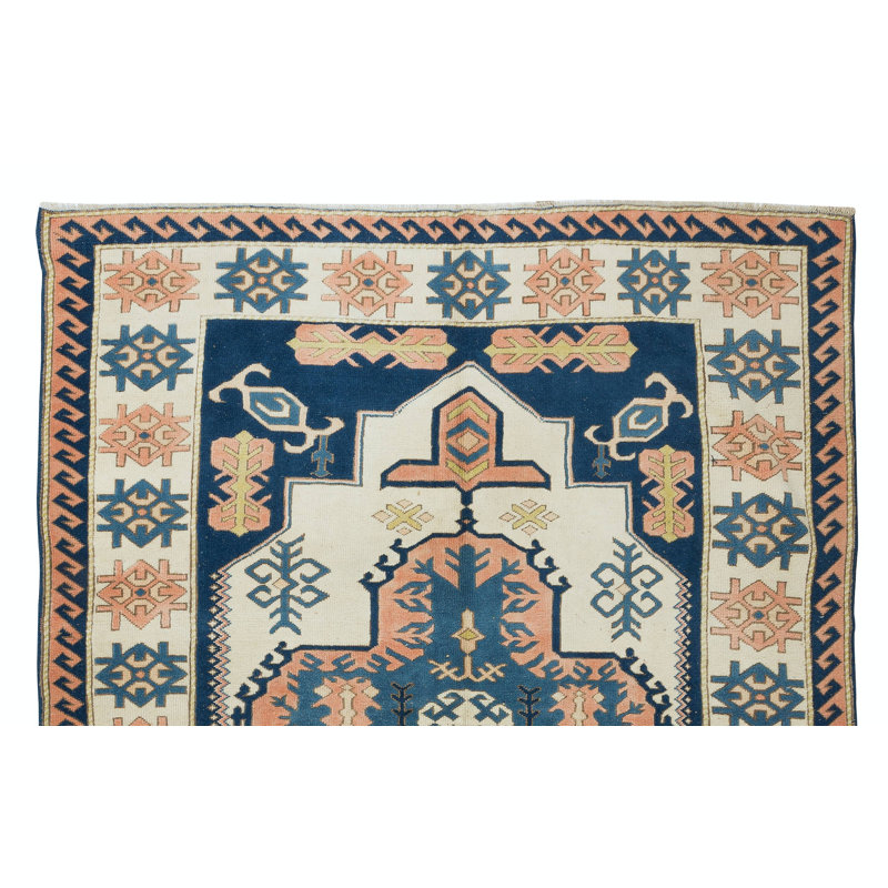 Tapis turc fait à la main, tapis géométrique, 100% laine