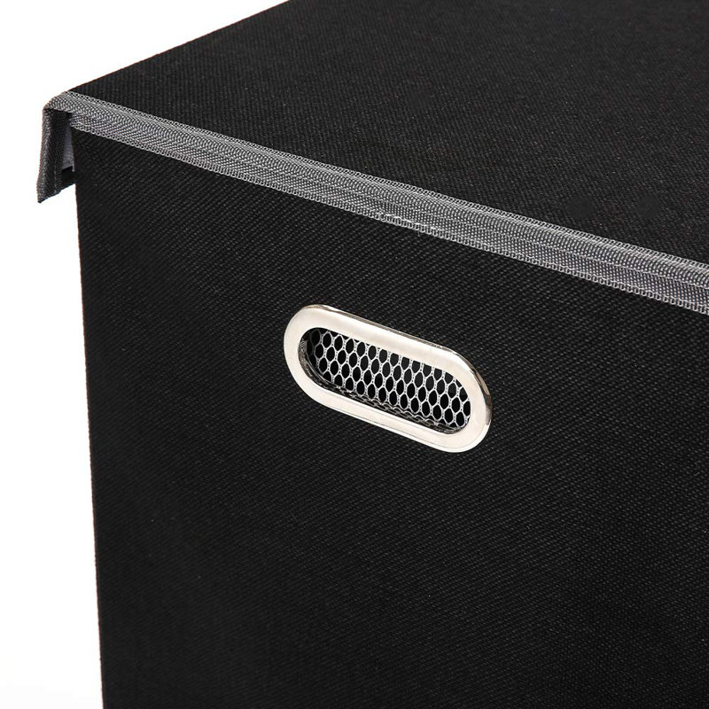 Wood Laundry Hamper, Black
