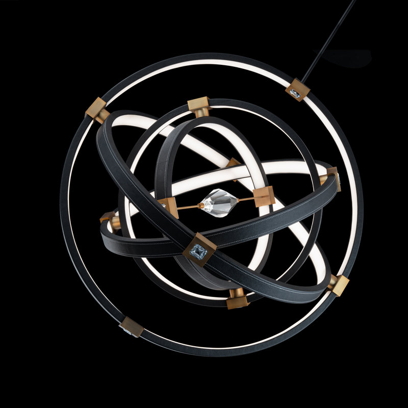 Atomic 5 - Light LED Pendant, Black/Aged Brass