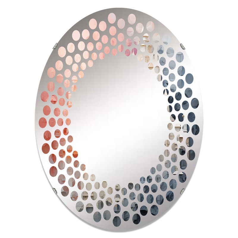 Minimalisme forteresses - Miroir mural à pois - MIR112643-Ovale, L 20 po x H 30 po