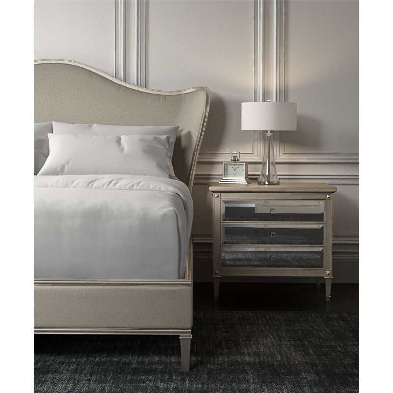 Beauty Upholstered Standard Bed, Cream, King