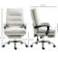 Chaise de bureau avec repose-pieds, double rembourrage, roues pivotantes, blanc crème, fauteuil chauffant et de massage lombaire inclus, fauteuil inclinable chauffant, blanc pour le soutien du cou