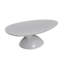Table basse ovale avec base sculpturale Lucky Stone en fibre de verre gris, table centrale minimaliste moderne de 47,24 pouces
