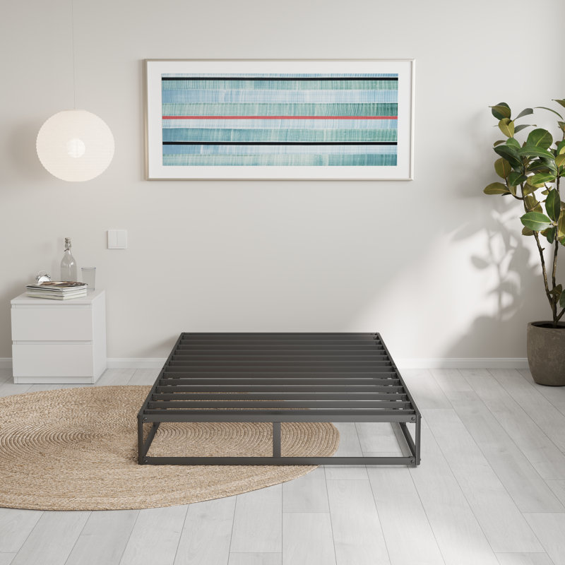 Likins 4 Inch Metal Box Spring with Frabric Cover, Easy Assembly, Twin
