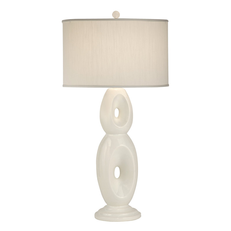 Ceramic Table Lamp, Black, White