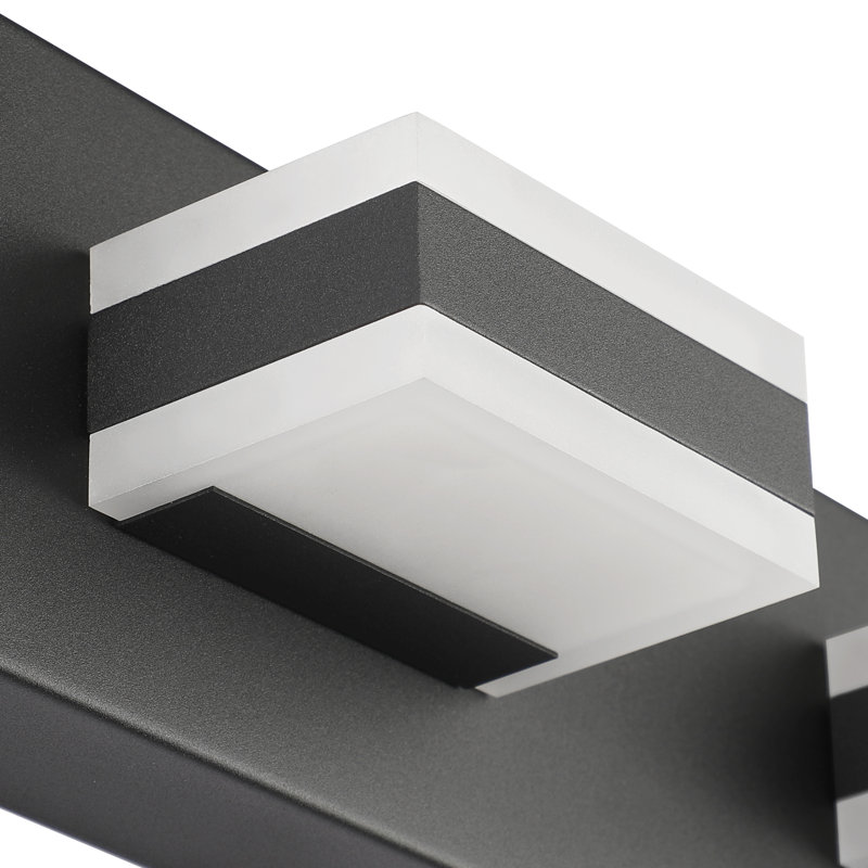 Matte Black Dimmable 3-Light LED Bathroom Vanity Fixture