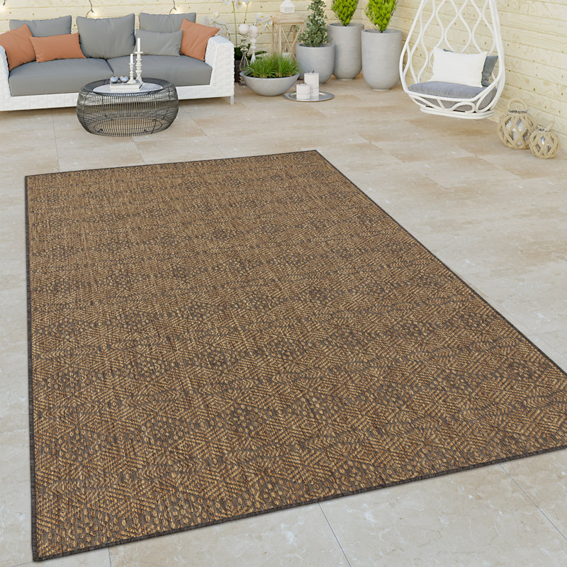 Tapis intérieur / extérieur rectangulaire Lachezar, Rectangle 3 pi 11 po x 5 pi 3 po