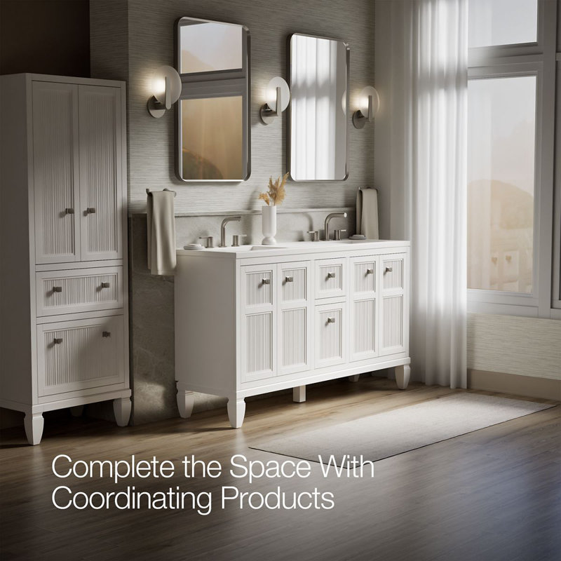 Hearthaven 60-In Bathroom Vanity Set, White