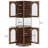78” Rustic Corner Bookshelf Bookcase With Doors, Corner Display Cabinets With Led Light