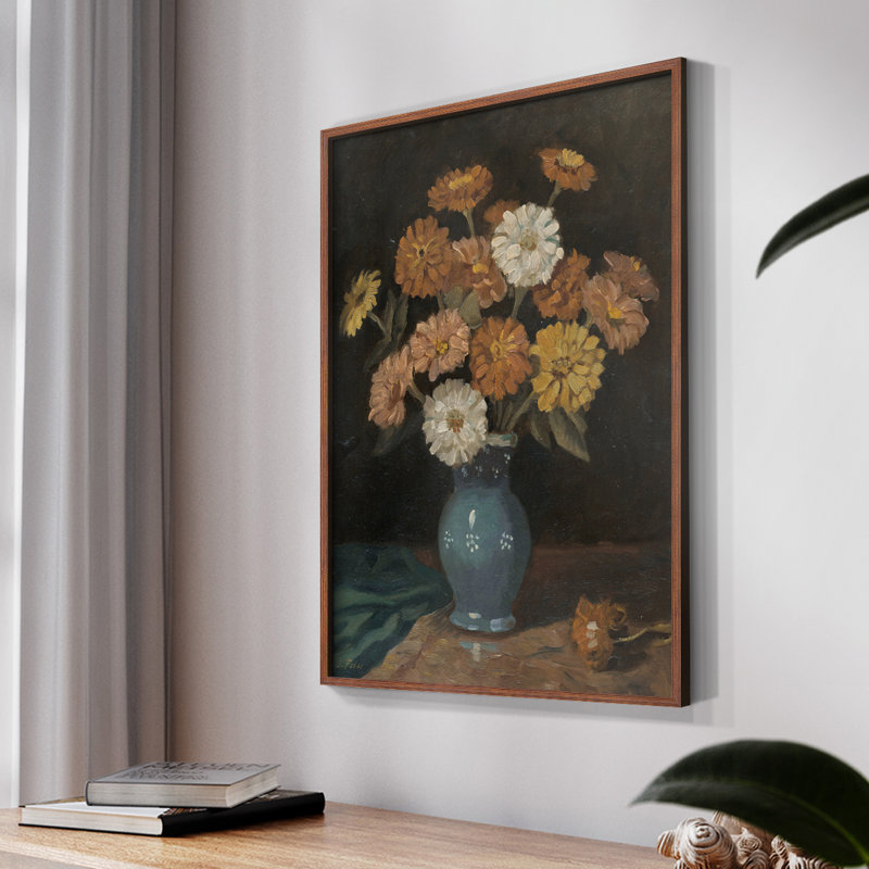 «Vintage Floral CCL III» sur, H 14 po x l 11 po, Noyer