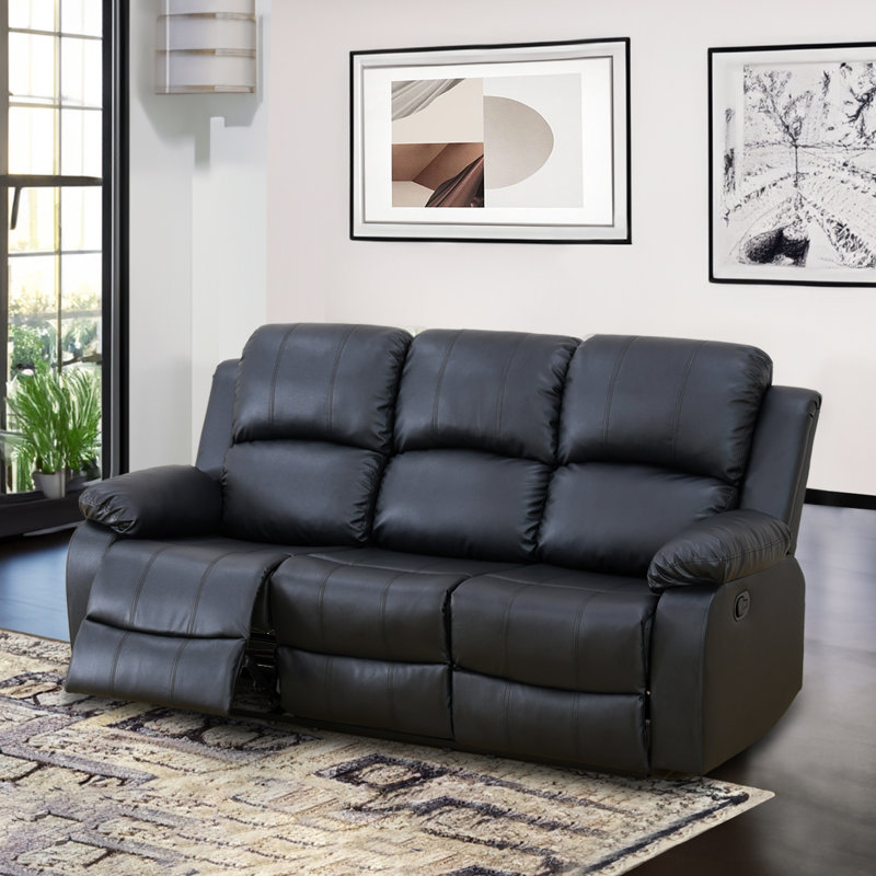 Recliner, Black Faux Leather