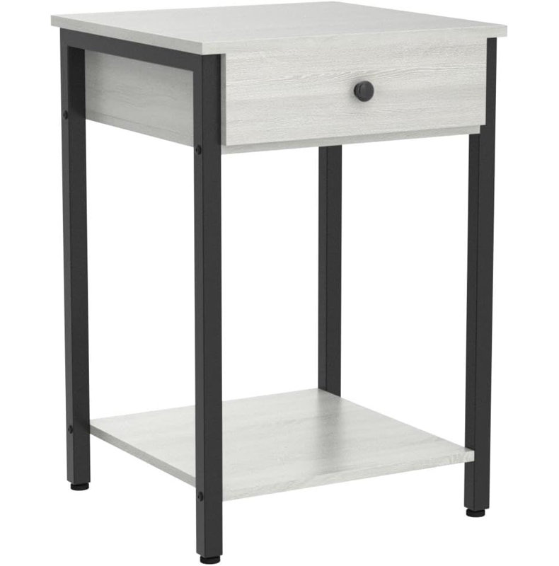 Nightstand Set Of 2 Modern End Table Side Table With Drawer And Storage Shelf Wood Night Stand Greige Bedside Table For Bedroom, Living Room, Sofa Couch, Hall, Easy Assembly