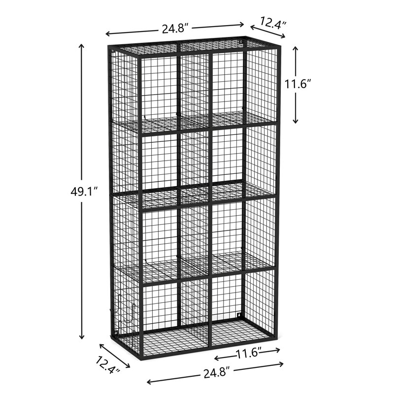 8 Cube Metal Storage Organizer,Display Modular Bookshelf Shelf for Bedroom,Office,Black