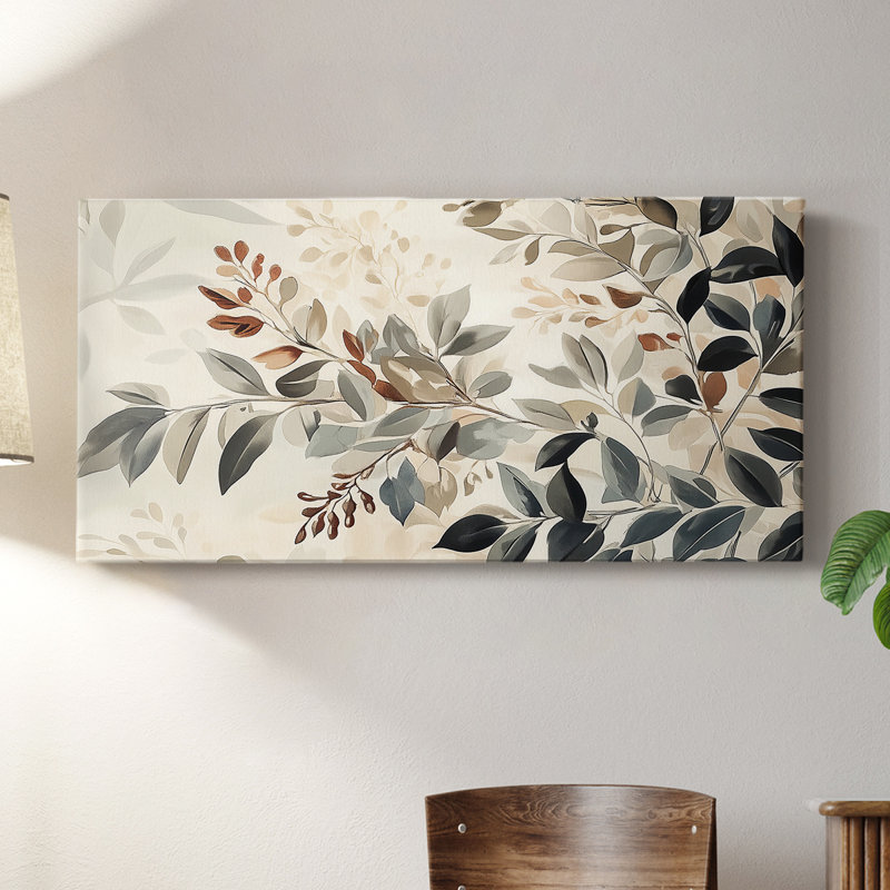 Botanical Series-CCL XXVI- Toile tendue avec châssis - Prêt à accrocher, H 16 po x l 32 po