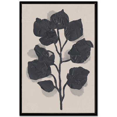 Black Rose Silhouette I Canvas Wall Art
