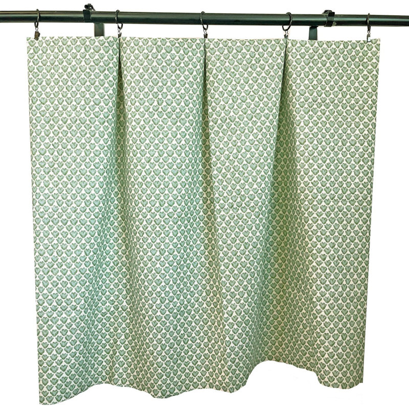Rideaux à imprimé géométrique bleu clair et vert sauge, L 50 po x L 90 po