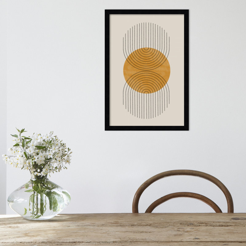 Perfect Point Yellow by The MIUUS STUDIO, 21" H x 15" W x 1" D, Black Framed