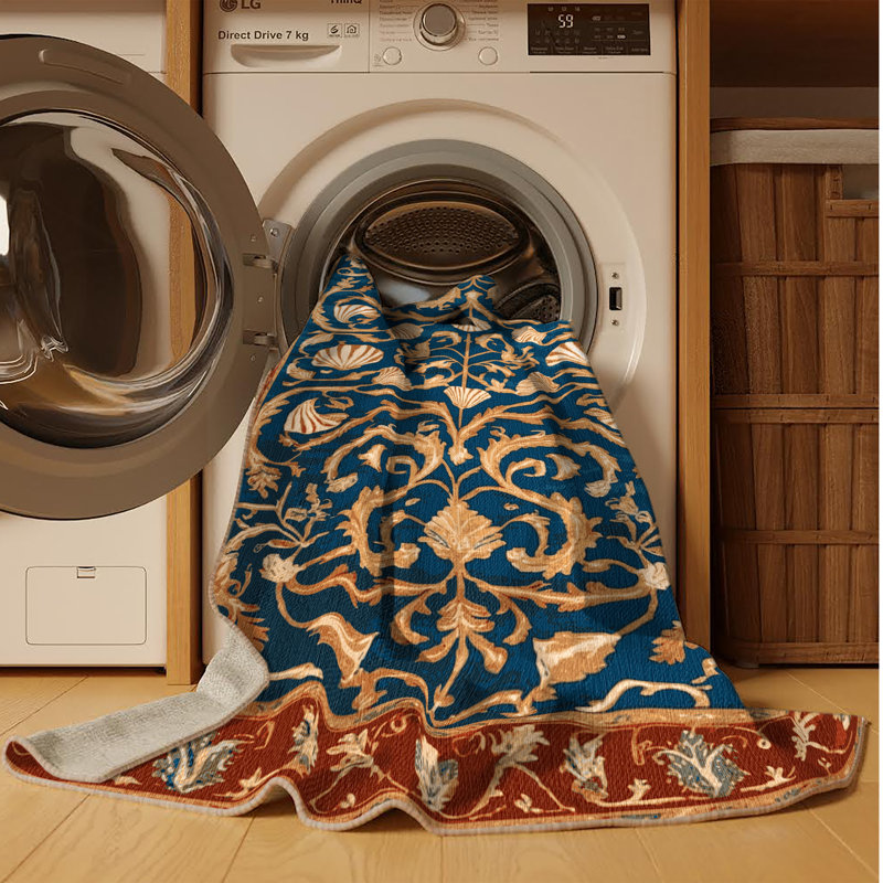Tapis brun lavable à la machine, Rectangle 4 pi x 6 pi