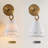 Scalloped Steel and Fabric Shade Recessed Wall Light