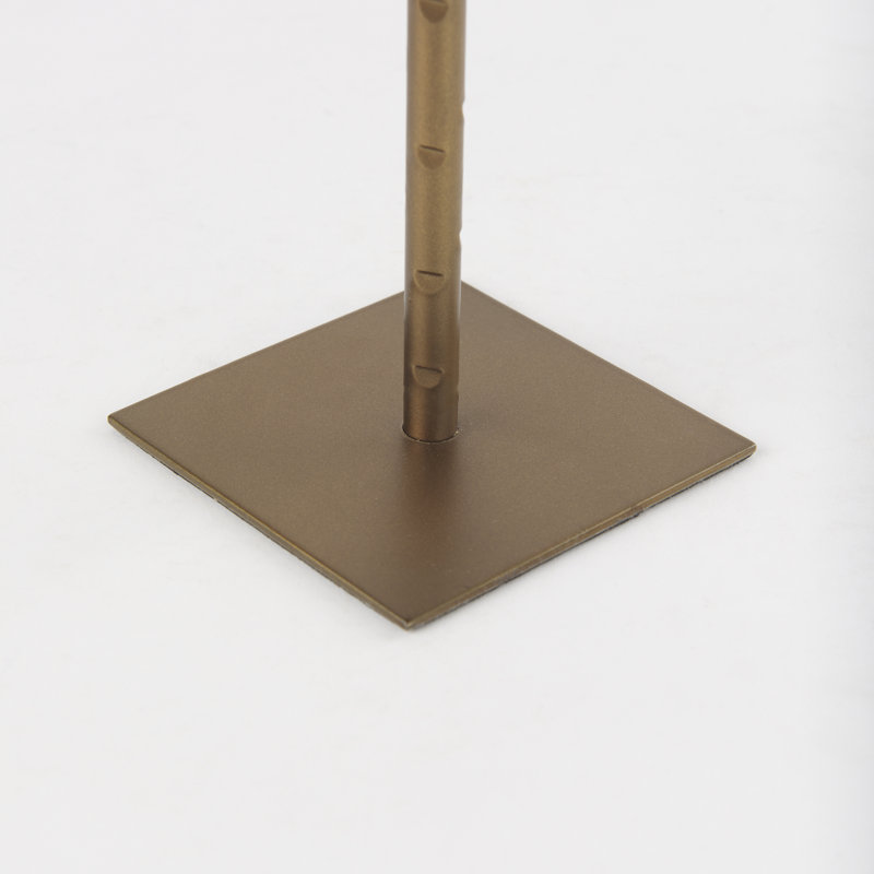 Metal Candlestick, 12'' H x 4.5'' W x 4.5'' D, Gold